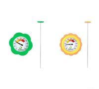 Termómetro de suelo de acero inoxidable Sonda impermeable para monitorear las condiciones del suelo en el hogar para jardines y gestión de abono (amarillo)