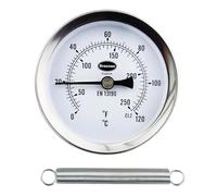 Termómetro de tubería con enganche para agua caliente