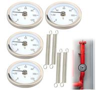 Termómetro De Tubería Industrial, 4 Piezas Termómetro De Instalación De Tubo De Calefacción, Termómetro Tuberia, Termómetro Bimetálico Del Resorte, Indicador De Temperatura Con Resorte Clip-On 0-120 ℃