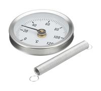 Termómetro De Tubería - Termómetro Bimetálico, Termómetros De Tubería Con Abrazadera, Medidor De Calor De Tuberías Duradero, Accesorio Profesional Para La Industria Energética | Indicador Confiable