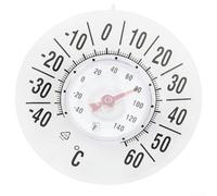 Termómetro de ventana para control de temperatura exterior, sin pilas, impermeable, autoadhesivo, diseño transparente, 18 cm de diámetro, plástico