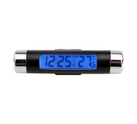 Termómetro del reloj del tablero del coche - ABS 8.6x2cm | 2-en-1 coche Air Vent Digital reloj calibre de temperatura, LED azul retroiluminación reloj automotriz para Dashboard Air Outlet