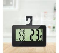 Termómetro digital, 1 paquete, higrómetro interior con pantalla LCD, monitor dual de temperatura y humedad, amplio rango de -20 a 60 grados Celsius, para refrigerador doméstico y habitación (negro)