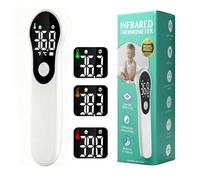 Termometro Digital Bebe y Adultos Termometro de Frente Infrarrojo sin Contacto Multiusos Alarma de Fiebre Lectura Instantánea Pantalla LCD y Recargable