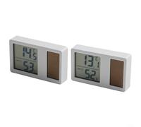 Termómetro digital compacto e higrómetro con carga solar para una medición ambiental interior fiable (7 x 4,3 cm)