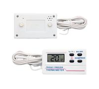 Termómetro digital con alarma para frigorífico, temperatura de -50 °C a 70 | Medidor para refrigerador congelador interior y exterior, memoria de alta temperatura baja, fácil montaje, blanco