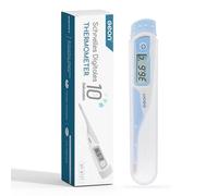 Termómetro digital con punta flexible, 10 segundos de tiempo de medición, termómetro impermeable con alarma de fiebre, oral rectal axilar, para bebés, niños, adultos, azul