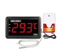 Termómetro digital con sonda impermeable, pantalla grande para acuicultura, gestión de cadena de frío, procesos de cocina, pruebas HVAC (A)