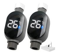 Termómetro digital de baño LED de 2 unidades: resistente al agua con indicador LED de 0 a 99 ℃, flujo de agua en tiempo real, termómetro de baño, termómetro de agua para bebé