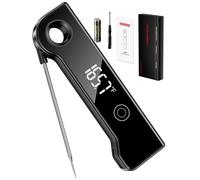 Termómetro digital de carne 2024, precisión de ±0.-15.0 °C, termómetro de lectura instantánea, pantalla giratoria de 180°, calibrable y apagado automático, impermeable IP67 para cocinar, parrilla