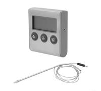 Termómetro digital de cocina con sonda y función de temporizador para medir la temperatura de los alimentos con alarma audible para completar el tiempo