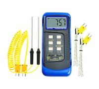 Termómetro digital de doble canal tipo K con 4 sensores de temperatura - MAX/MIN/AVG y medición de diferencia para hornos, hornos, hornos, fundidos, metal fundido