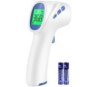 Termómetro digital de infrarrojos sin contacto para bebés y adultos con alarma de fiebre, lecturas precisas al instante, pantalla LCD y 35 memorias (blanco)
