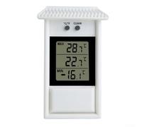 Termómetro digital de invernadero Max Min - Monitor de temperaturas mínimas máximas para jardín, invernadero, hogar, interior, exterior, fácil de montar en la pared (blanco)