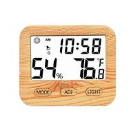 Termómetro digital de madera para habitación interior, termómetro higrómetro monitor de temperatura y humedad medidor para el hogar, oficina y guardería