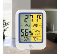 Termómetro digital e higrómetro con iconos de comodidad, monitor de humedad de temperatura interior para oficina en casa, actualización rápida cada 10 segundos, Fahrenheit, pared