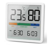 Termómetro Digital e Higrómetro, Monitor de Temperatura y Humedad para Interiores, Pantalla LCD, Compacto y Preciso, Ideal para Hogar, Oficina, Dormitorio y Control Ambiental (Blanco)
