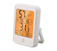 Termómetro digital e higrómetro para interiores con pantalla retroiluminada e indicador de comodidad, medición precisa de temperatura y humedad (blanco)