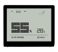 Termómetro digital e higrómetro para interiores y exteriores con gran pantalla clara Temperatura Humedad Lectura Tiempo Predicción Función de reloj (negro)