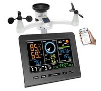 Termómetro digital for interiores y exteriores con sensor de velocidad y dirección del viento e higrómetro inalámbrico.(868 MHz for EU)
