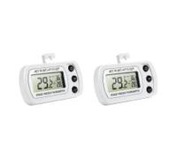 Termómetro digital for refrigerador con pantalla LCD, registro de máxima y mínima, for congelador, resistente al agua, gancho(2pcs White)