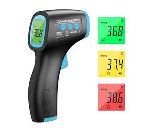 Termometro Digital Frente Adultos, Termometro Bebe Infrarrojos Sin Contacto, Termómetro Digital Con Alarma de Fiebre, 50 Lecturas Memoria, Modo Mudo, ℃ y ℉ Conmutable, Negro