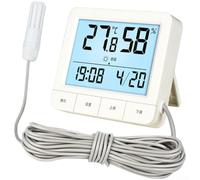Termómetro digital higrómetro con sonda de 2 m para incubadora de tanque de reptiles - Monitor de humedad de temperatura de alta precisión blanco (3 metros)