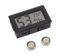 Termómetro digital higrómetro LCD HD medidor electrónico de temperatura y humedad para taquilla de caja de cigarros Material ABS negro 24g