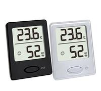 Termómetro digital higrómetro TFA 30.5041 para control del clima interior, juego de 2 unidades, negro y blanco
