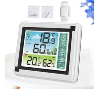 Termómetro digital inalámbrico, 3 sensores de control remoto, apagado automático, termómetro interior con botón táctil de alta sensibilidad, medición de la temperatura corporal con pantalla LCD para