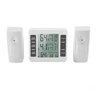 Termómetro digital inalámbrico de 2 sensores para uso en interiores y exteriores con función de alarma, rango de temperatura de 0 C a 50 C, interior de 40 F a 140 F al aire libre