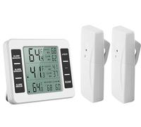 Termómetro Digital Inalámbrico para Nevera y Congelador con Alarma y Sensor de 2 Piezas