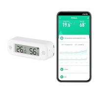 Termómetro Digital Inteligente Higrómetro, Sensor de Temperatura y Humedad Interior WiFi con Alertas de App, Medidor de Temperatura Mini con Almacenamiento y Exportación de Datos,Compatible Alexa.1PCS