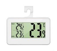 Termómetro digital interior higrómetro para combo con pantalla LCD transparente para monitoreo de sala de refrigerador Unidad blanca de alta precisión (blanco)