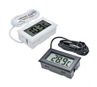 Termómetro digital LCD con sonda -50 °C a 110 °C, medidor de temperatura impermeable para congelador, refrigerador, hábitat de mascotas, acuario (blanco)