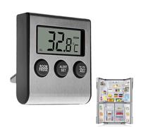 Termometro digital LCD Monitoraggio della temperatura con sonda esterna per frigorifero Frigorifero congelatore Acquario - Nero, indicatore di tendenza della temperatura con freccia