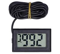 Termómetro Digital LCD NPT, Mini Monitor Electrónico de Temperatura Con Pantalla Lcd Y Cable, de -50 A 110 ℃, Con Sonda Externa, para Frigoríficos, Congeladores, Refrigeradores Y Acuarios (Negro)