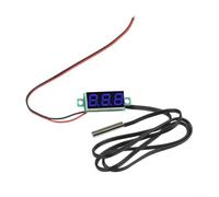 Termómetro digital LED con sonda de sensor para sala de CA automática -50-125C Calibre Pantalla multicolor DC 4-28V Pequeño 22x10mm (azul)