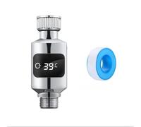 Termómetro digital LED para cabezal de ducha con pantalla inversa, sensor de agua real ± 0,5 °C de precisión, construcción de ABS impermeable, interfaz de 1/2 pulgada,