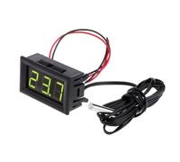 Termómetro digital Pantalla LED DC 12V -50~110℃ Sensor de temperatura de alta precisión con sondas NTC impermeables para coche, piscina, acuario Medición de temperatura (verde)