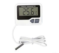 Termómetro digital para acuario con sonda colgante para pecera, pantalla de monitoreo de temperatura del agua para lecturas Celsius y Fahrenheit, diseño compacto blanco, sensor en tiempo real