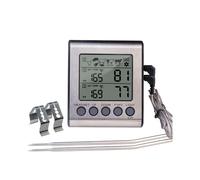 Termómetro Digital para Carne de Exterior con Doble Sonda para Cocinar en Barbacoa y Horno con Pantalla LCD para Cocina.