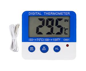 Termómetro digital para congelador/frigorífico con imán y soporte, termómetro digital Gellvann para congelador con indicador de alarma LED Max