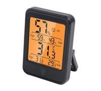 Termómetro digital para interiores con pantalla de retroiluminación e indicador de comodidad para el hogar, dormitorio, habitación de bebé e instrumento musical (negro)