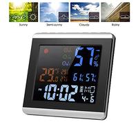 Termómetro Digital para interiores, higrómetro, reloj LCD, medidor de temperatura y humedad, alarma, repetición, calendario, pantalla meteorológica para el hogar y la Oficina