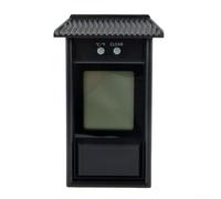 Termómetro digital para interiores y exteriores con función máxima mínima, medidor de temperatura de invernadero montado en la pared, pantalla LCD transparente (negro)