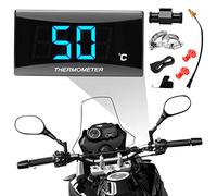 Termómetro digital para motocicleta Instrumentos Temperatura del agua Pantalla digital Medidor Medidor Adaptador de sensor, impermeable Adaptador de sensor de temperatura para KOSO 18/22 mm(18MM-BLUE)