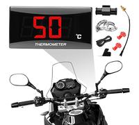Termómetro digital para motocicleta Instrumentos Temperatura del agua Pantalla digital Medidor Medidor Adaptador de sensor, impermeable Adaptador de sensor de temperatura para KOSO 18/22 mm(22MM-RED)