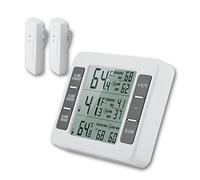 Termómetro digital para refrigerador, alarma audible digital inalámbrica, termómetro para frigorífico y congelador con 2 sensores de pantalla mín./máx.