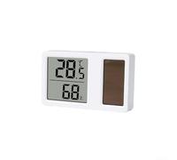 Termómetro digital solar higrómetro, medidor de humedad y temperatura para oficina en casa, rango de -10 a 50 °C, montaje en pared o escritorio, ABS